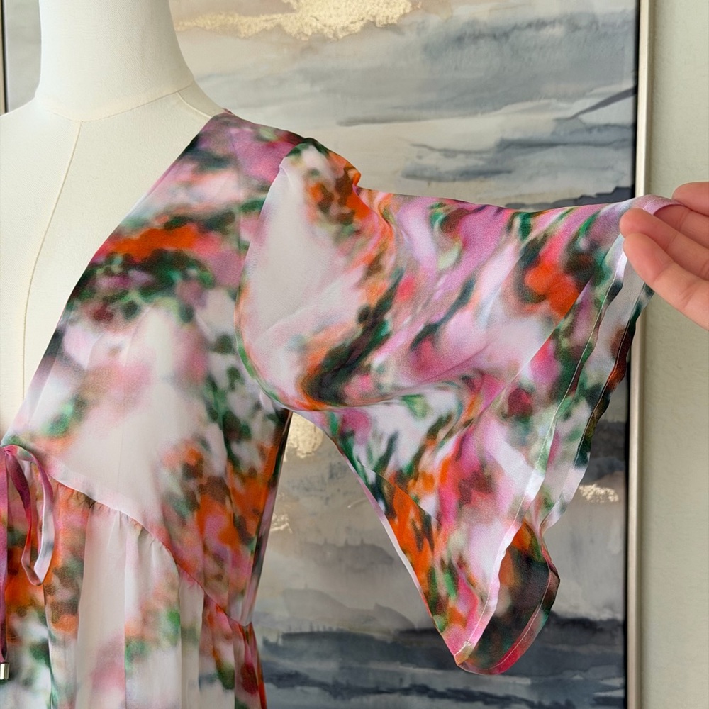 Like Mynded Elegant Floral Watercolor Swim Coverup - Picture 7 of 16